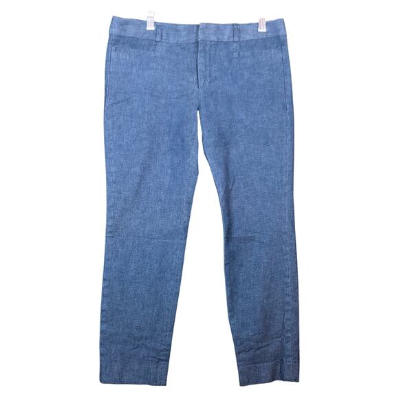 Banana Republic Womens Pants Blue Mid Rise Sloan Fit Cropped Ankle Stretch 8 - Picture 1 of 12
